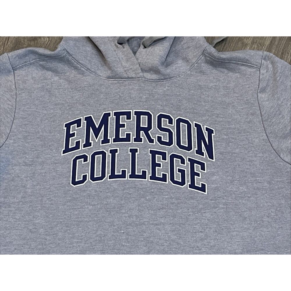 Emerson College Gray Pullover Hoodie Sweatshirt Redshirt Women’s L